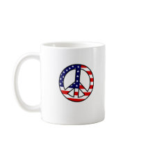 (USP) USA Flag Peace Symbol Mug