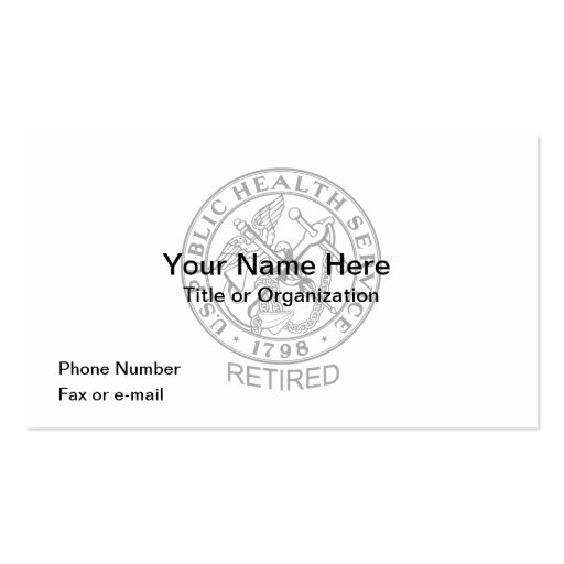 USPHS Retired Business Cards (front side)