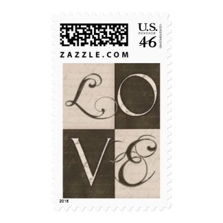 USPS cocoa brown and pink love postagte stamp stamp