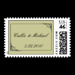 USPS sage green wedding postage stamp
