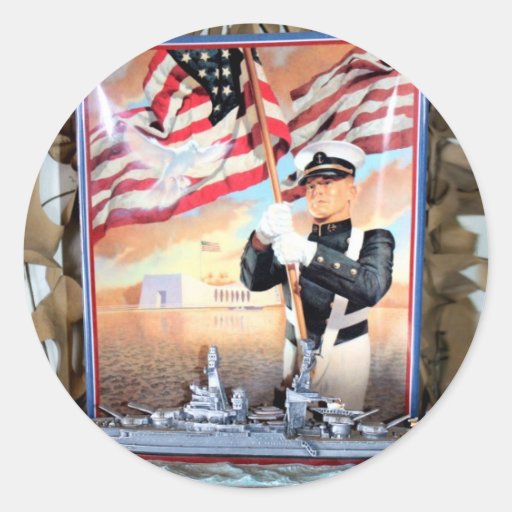 USS Arizona Tribute Round Sticker