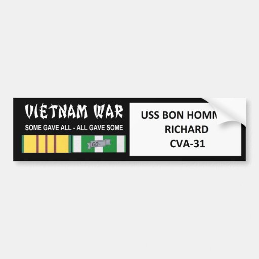 USS BON HOMME RICHARD VIETNAM WAR VETERAN BUMPER STICKERS