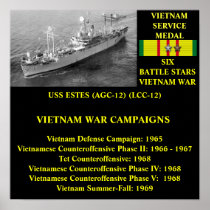 USS ESTES (AGC-12) / (LCC-12) POSTER