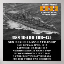 USS IDAHO (BB-42) POSTER
