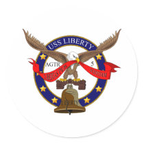 USS Liberty Round Sticker