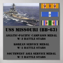 USS MISSOURI (BB-63) POSTER
