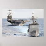 USS Mobile Bay and USS John C Stennis Print USS Mobile Bay and USS John C Stennis Print