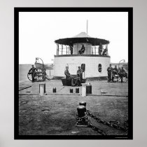 USS Monitor Catskill in Charleston Harbor, SC 1865 Print