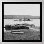 USS Onondaga on the James River, VA 1864 Posters