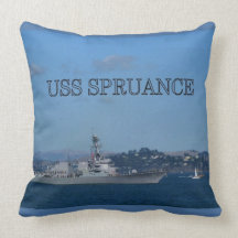 USS Spruance Throw Pillows