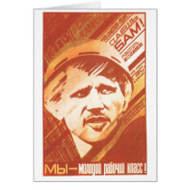 USSR CCCP Cold War Soviet Union Propaganda Posters Greeting Card