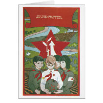 USSR CCCP Cold War Soviet Union Propaganda Posters Greeting Card