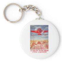 USSR CCCP Cold War Soviet Union Propaganda Posters Keychains