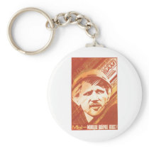 USSR CCCP Cold War Soviet Union Propaganda Posters Keychain