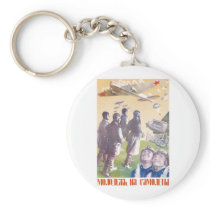 USSR CCCP Cold War Soviet Union Propaganda Posters Keychains