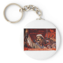 USSR CCCP Cold War Soviet Union Propaganda Posters Keychains