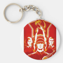 USSR CCCP Cold War Soviet Union Propaganda Posters Key Chain