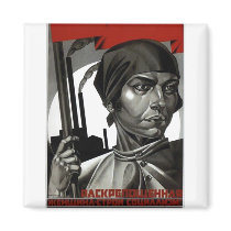 USSR CCCP Cold War Soviet Union Propaganda Posters Magnet