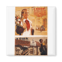 USSR CCCP Cold War Soviet Union Propaganda Posters Refrigerator Magnet
