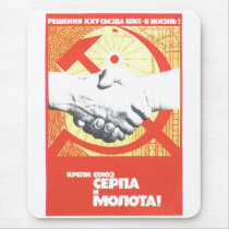 USSR CCCP Cold War Soviet Union Propaganda Posters Mousepad