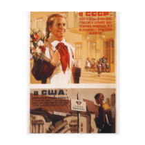 USSR CCCP Cold War Soviet Union Propaganda Posters Post Card