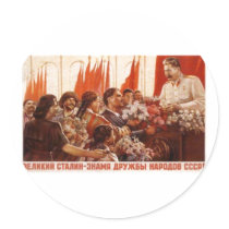 USSR CCCP Cold War Soviet Union Propaganda Posters Round Stickers