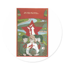 USSR CCCP Cold War Soviet Union Propaganda Posters Round Stickers
