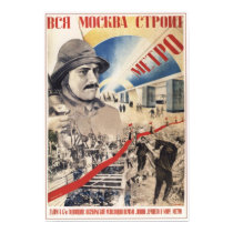 USSR Soviet Union Propaganda 1934 Mosmetrostroy Print