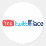 Usted Twitt hace frente Pegatinas Redondas