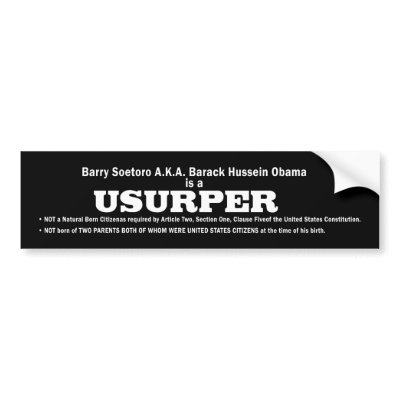 USURPER - OBAMA Bumper sticker by politicallyOFF