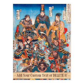 Utagawa Kuniyoshi Legendary Suikoden heroes Postcard
