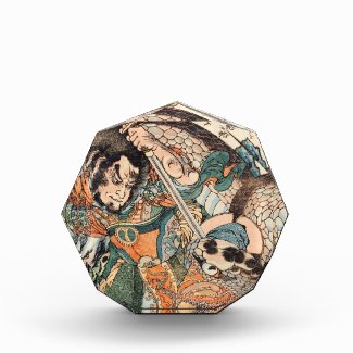 Utagawa Kuniyoshi suikoden hero fighting snake art Acrylic Award