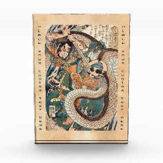 Utagawa Kuniyoshi suikoden hero fighting snake art Acrylic Award