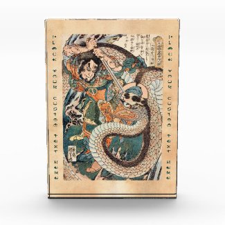 Utagawa Kuniyoshi suikoden hero fighting snake art Acrylic Award