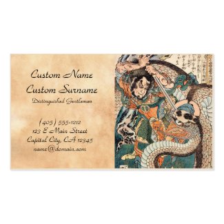 Utagawa Kuniyoshi suikoden hero fighting snake art Business Card