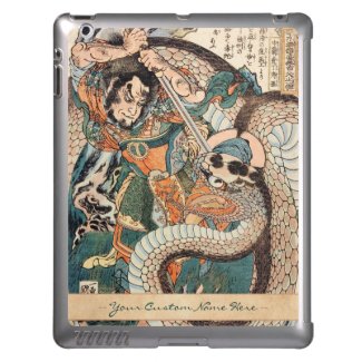 Utagawa Kuniyoshi suikoden hero fighting snake art Cover For iPad