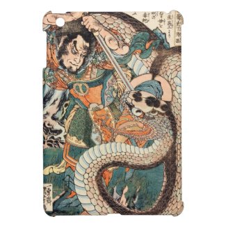 Utagawa Kuniyoshi suikoden hero fighting snake art iPad Mini Cover