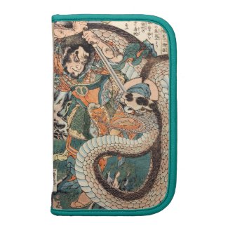 Utagawa Kuniyoshi suikoden hero fighting snake art Organizer