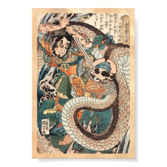 Utagawa Kuniyoshi suikoden hero fighting snake art Print