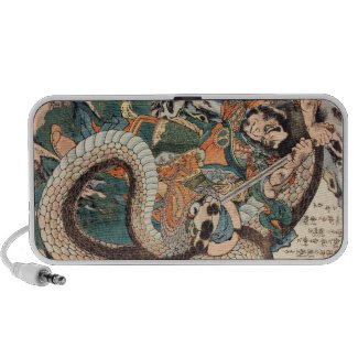 Utagawa Kuniyoshi suikoden hero fighting snake art Notebook Speakers