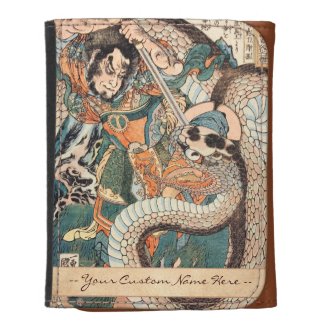 Utagawa Kuniyoshi suikoden hero fighting snake art Tri-fold Wallet