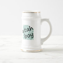 Utah Boy on Child's Utah Map Drawing Coffee Mugs