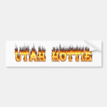 Utah hottie fire and flames bumper stickers