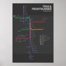 Utah Rail Transit Map Poster