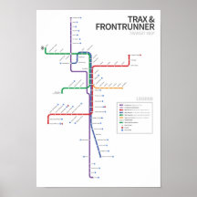 Utah Rail Transit Map Posters
