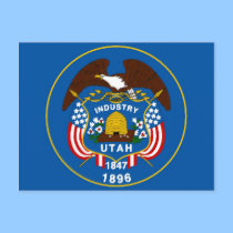 Utah State Flag Postcard by deesbasenjis Utah State Flag Postcard