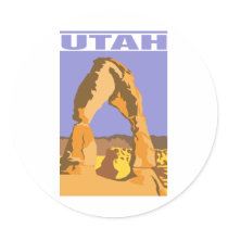 Utah Round Stickers