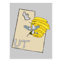 Utah UT Cartoon Map with Bee Hive Cartoon Art Postcards
