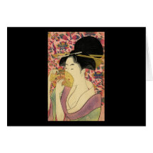 Utamaro Kitagawa Kushi Comb Greeting Cards
