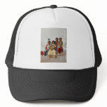 Ute Children 1899 - Vintage hand colored Mesh Hats